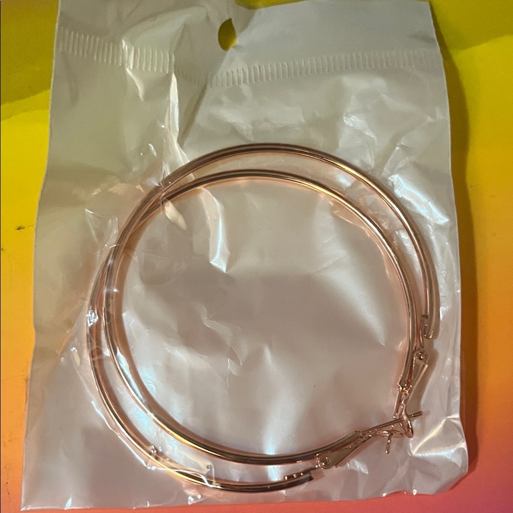 Rose Gold Hoop Fashion Earrings